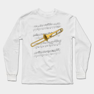 Trombone Player Trombonist Brass Musician (Colour) Long Sleeve T-Shirt